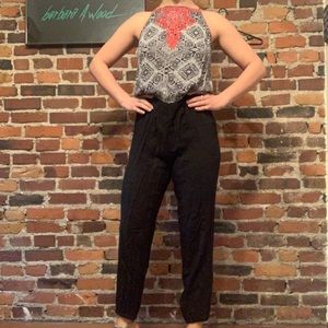 Francesca’s Black and White Jumpsuit